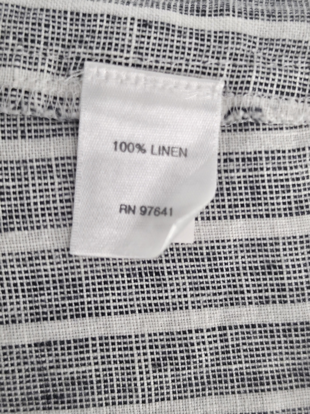 J Jill Love Linen Gray White Striped Midi Dress XL Pockets Coastal - Picture 9 of 10